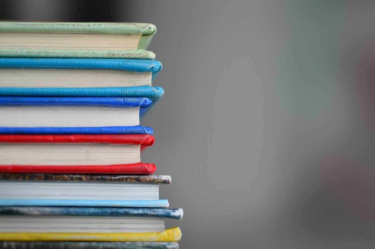 books in a pile