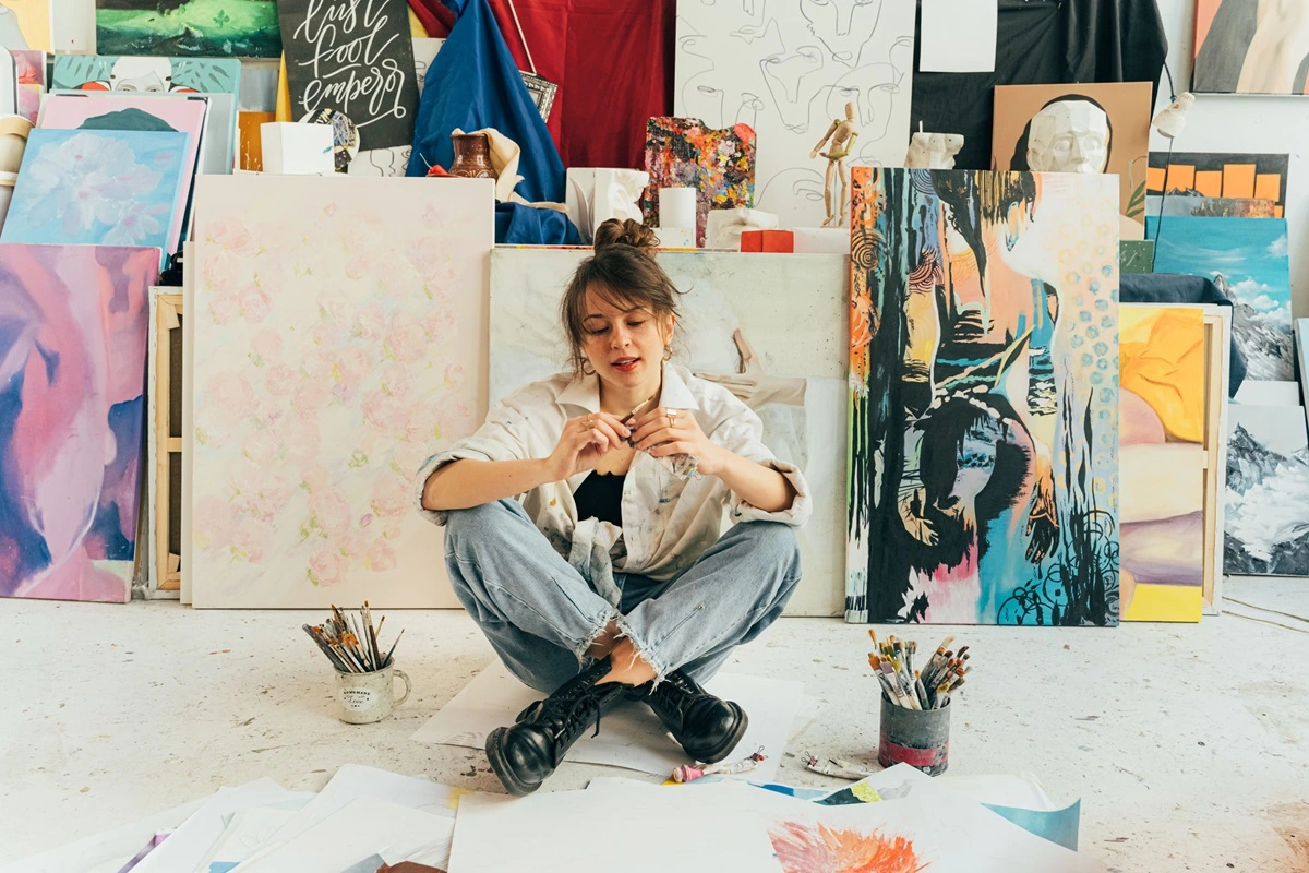 messy creative space