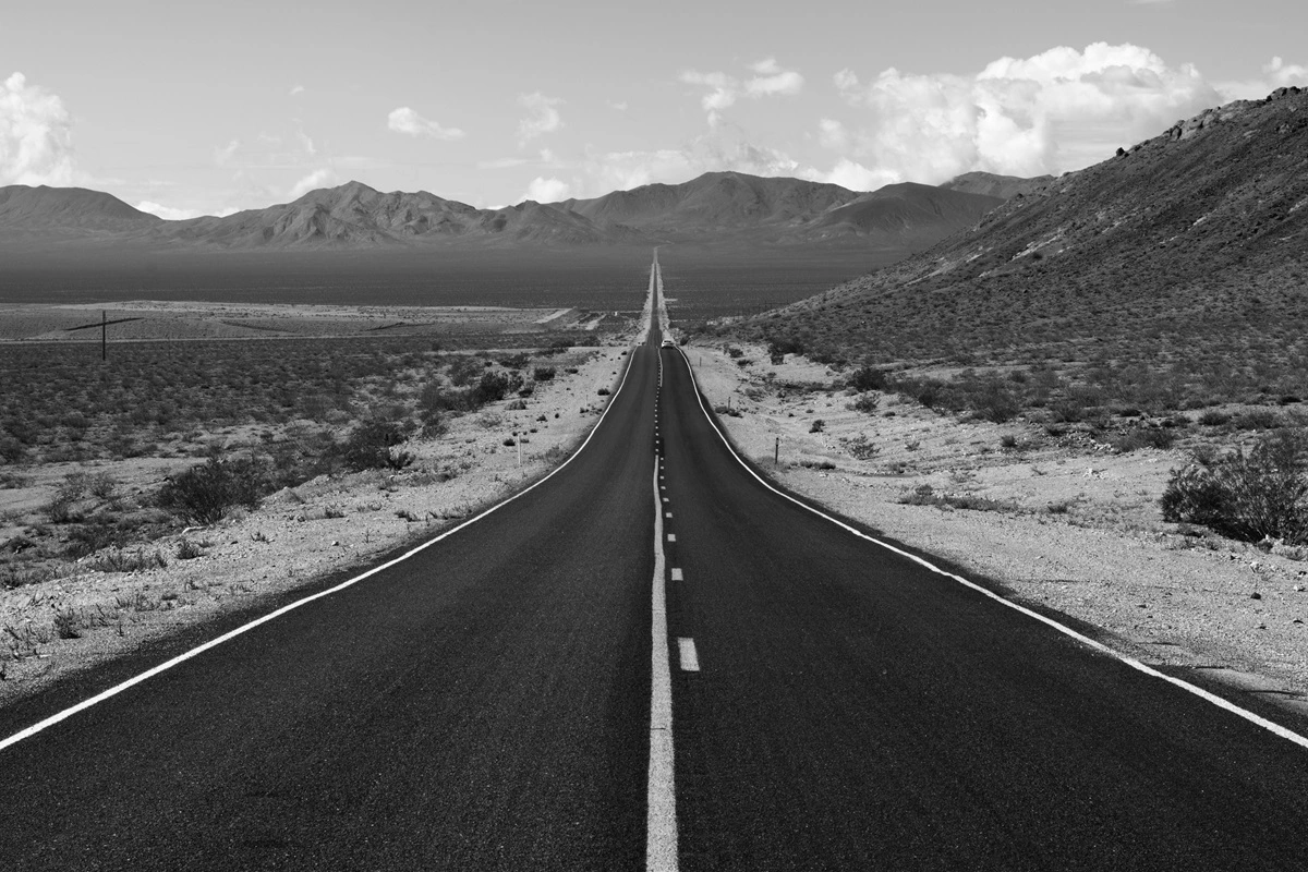long road into the horizon