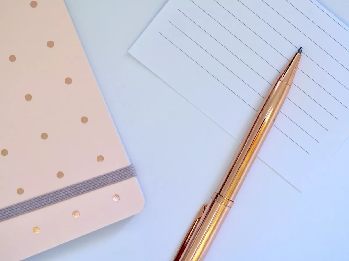 notecard and pen
